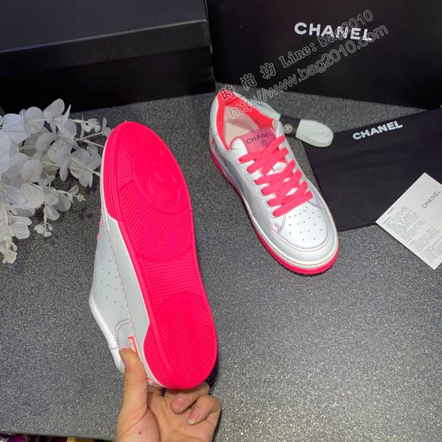 Chanel女鞋 香奈兒2020SS早春新款 糖果色休閒小白鞋 網紅明星同款  naq1259